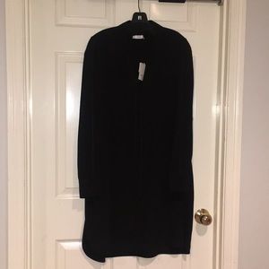 Vince black silk shirt dress